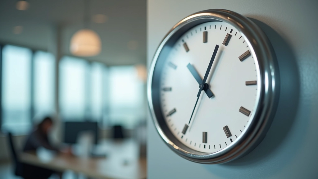 Wall clock showing meeting time limits, efficient time management visual