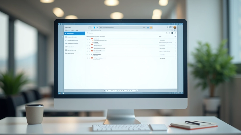 Email inbox with organized folders, clean email management system, structured communication