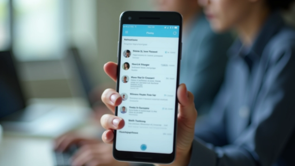 Slack notifications on mobile phone, distraction concept, busy screen display